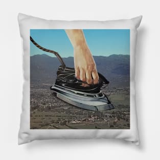 Flattening The Earth - Surreal/Collage Art Pillow