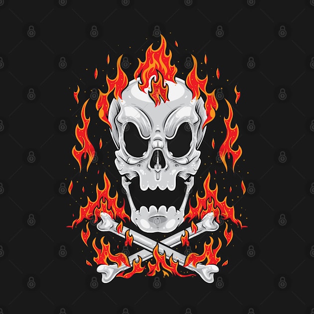 Skull On Fire by TomCage