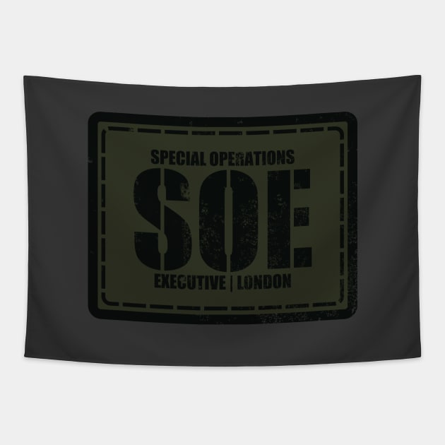 WW2 SOE Special Operations Executive (distressed) Tapestry by TCP