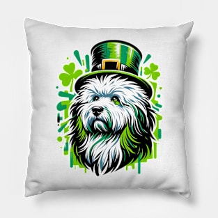 Puli Dog Celebrates Saint Patrick's Day in Style Pillow