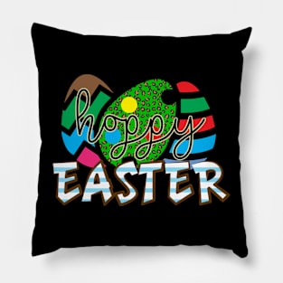 Hoppy Easter Colorful Easter Eggs Pillow