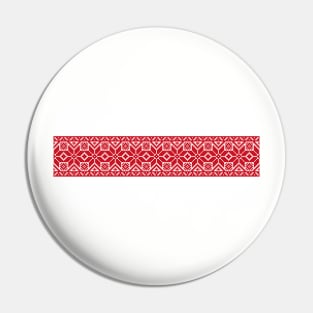 White-red-white flag with national Belarus ornament Pin