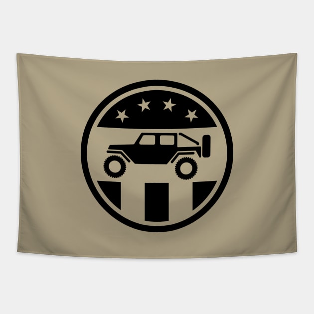 Patriotic Off Road 4wd Logo Tapestry by hobrath