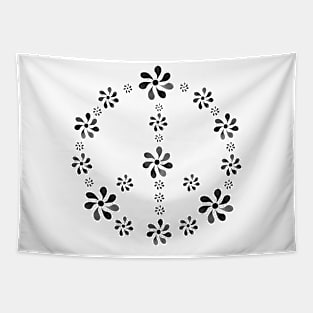 Peace Symbol Flowers Tapestry