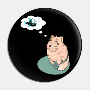 Funny Cat Fish Dream Pin