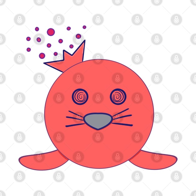 Kawaii Cute Pomegranate Baby Seal by vystudio