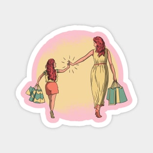 MOTHER DAUGHTER SHOPPING Magnet