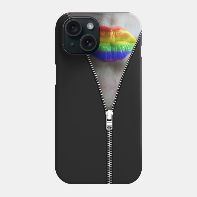 ZIPPER RAINBOW KISS LIPS Phone Case by EDDArt