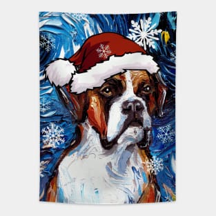 Boxer Santa Tapestry