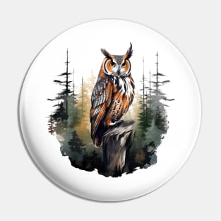 Great Horned Owl Pin