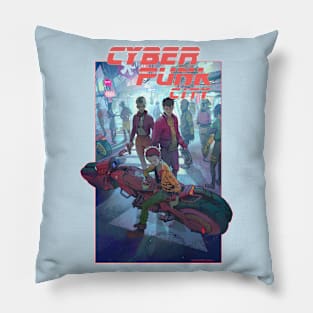 Cyber Punk City Pillow