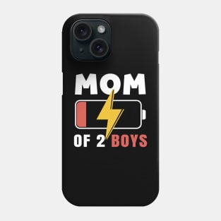 Mom of 2 Boys Shirt Gift from Son Mothers Day Birthday Women Phone Case