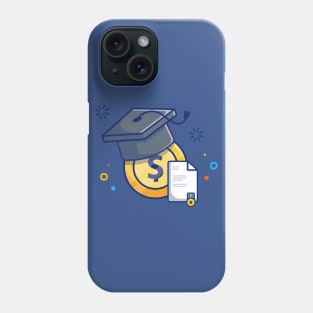 Scholarship, Certificate, Badge, Coin And Graduation Cap cartoon Phone Case