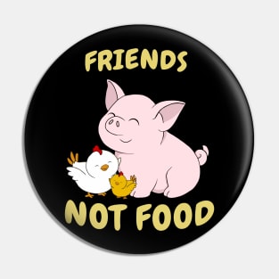 Go Vegan Cute Pig And Chicken 6 Pin