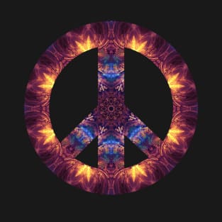 Fractal Mandala Peace Sign T-Shirt