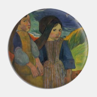 Two Breton Girls by the Sea by Paul Gauguin Pin