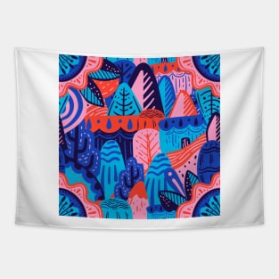 Colorful Zany Nature Doodle Tapestry