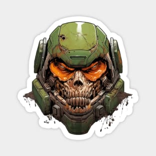 Space Doom Marine Classic Game Skull Magnet