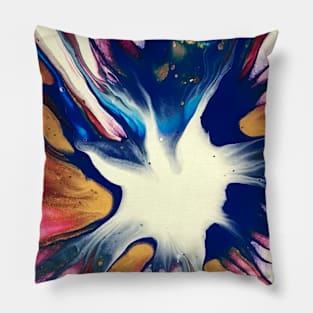 Magenta Blue Gold Spin Pillow