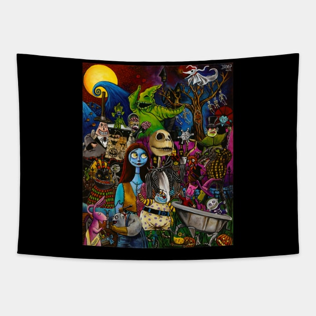 Nightmare before Christmas Tapestry by Horrorart