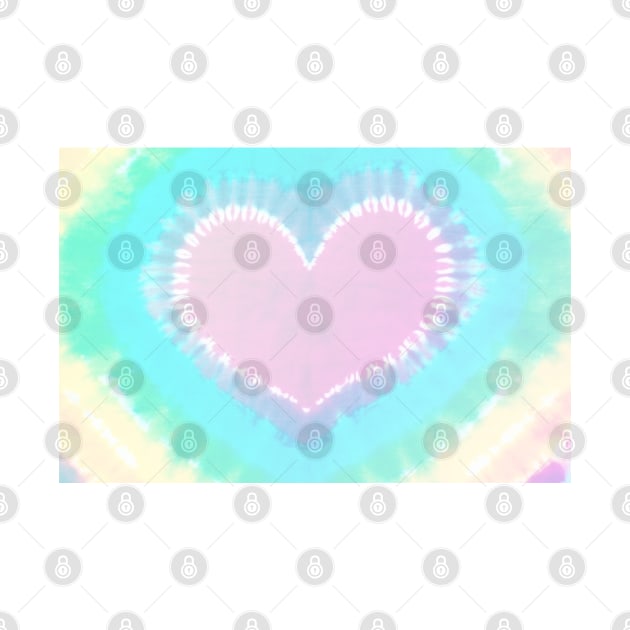 Pattern- Pastel rainbow tie dye Heart Pattern mask Aesthetic Pink, Purple, Blue, Green and Yellow Design by best-vibes-only