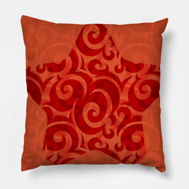 orange star pattern Pillow by BeyondGraphic