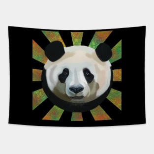 Striking Panda on Atomic bubble ray Tapestry