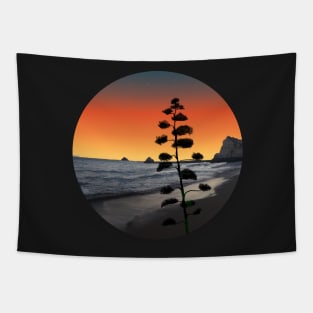 A day at the beach below the sunset Tapestry