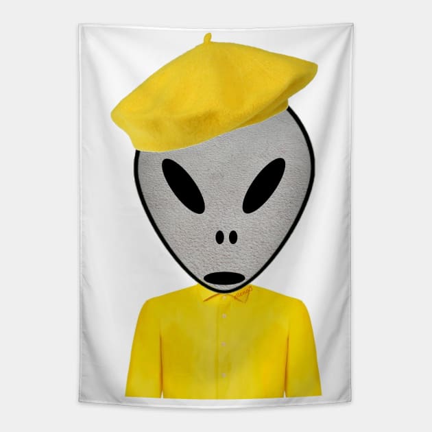 An Alien in Paris Tapestry by ellenaJ