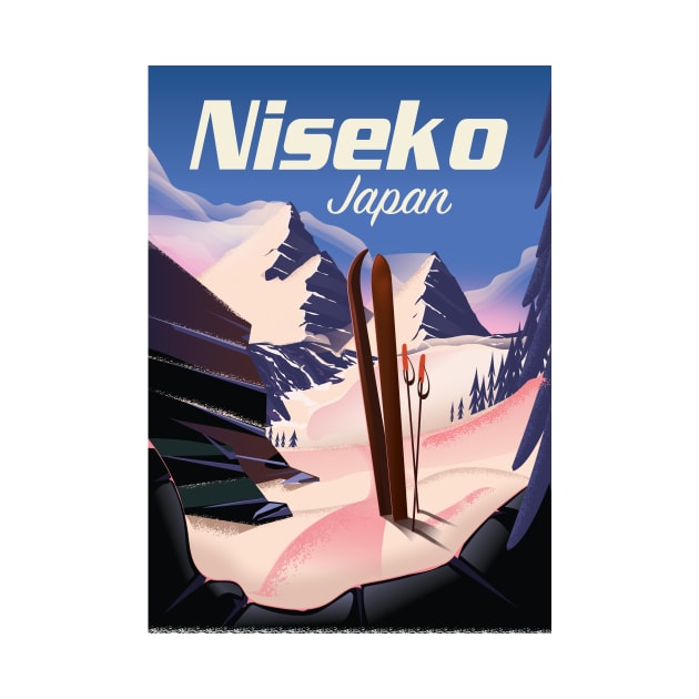 Niseko Hokkaido vintage style ski poster by nickemporium1