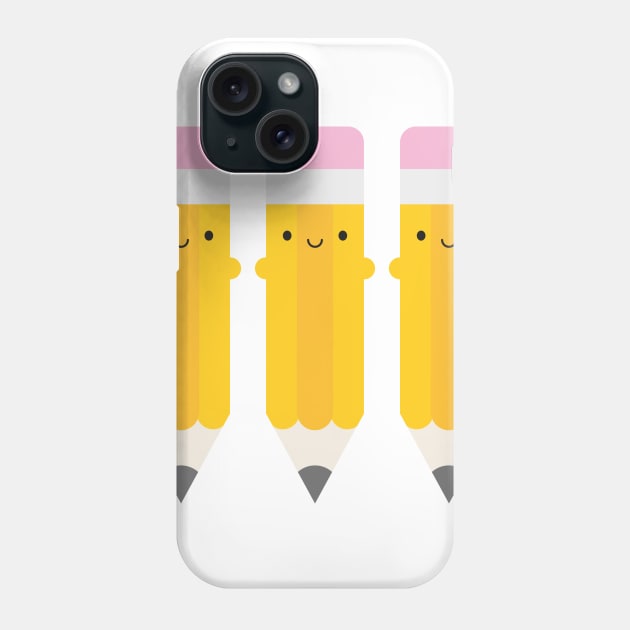 Happy Kawaii Pencils Phone Case by marcelinesmith