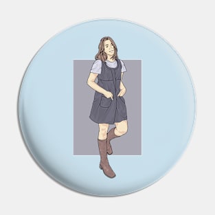 Beautiful Girl Smiling Rain Collection Pin