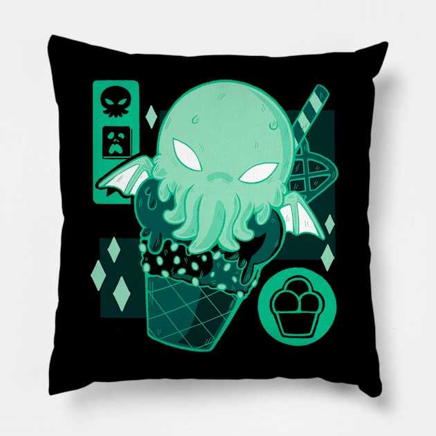 Cthulhu Cream Pillow by xMorfina