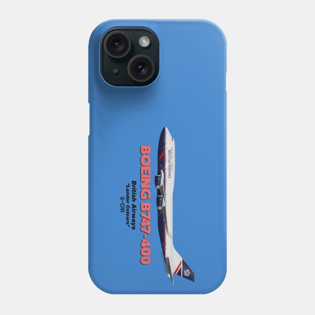 Boeing B747-400 - British Airways "Landor Colours" Phone Case by TheArtofFlying