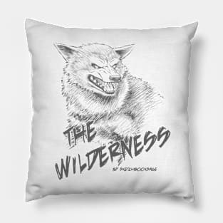 Wolf, The Wilderness- Gray Design Pillow