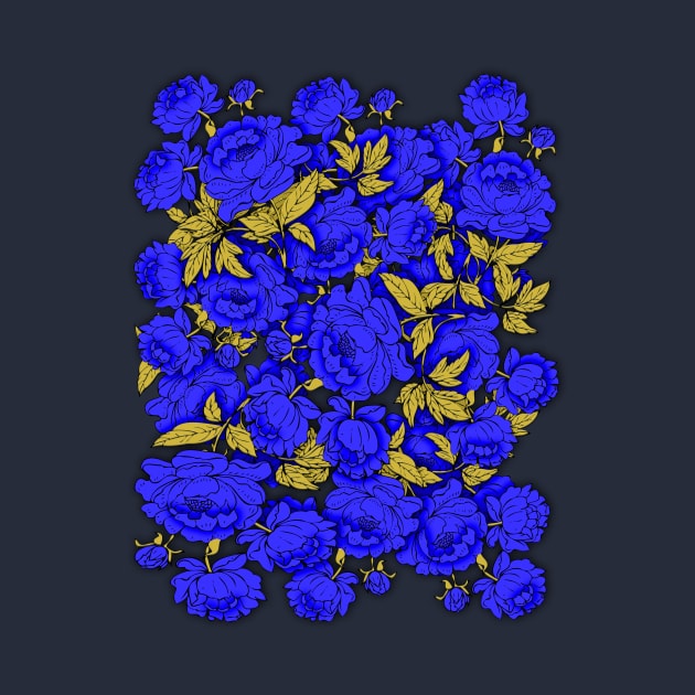 Blue Peonies by RockettGraph1cs