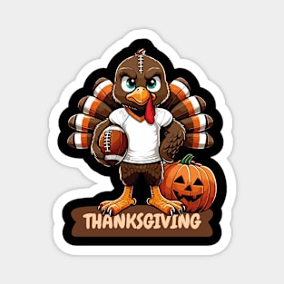Thanksgiving American Football Player Funny Turkey Toddler Magnet
