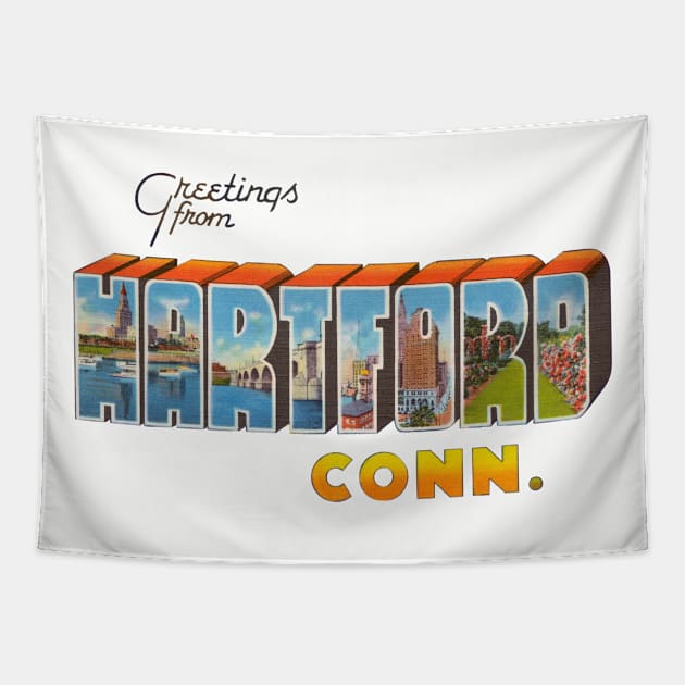 Greetings from Hartford Connecticut Tapestry by reapolo