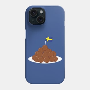 Swedish meatballs with a sweden flag on top Phone Case