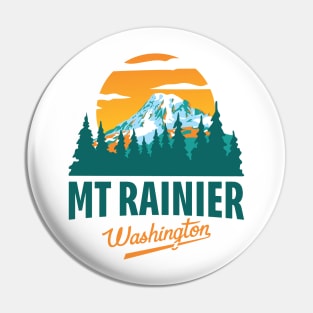 Washington Mt Rainier National Park Retro Design Pin