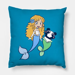 Mermaid and MerPanda Pillow