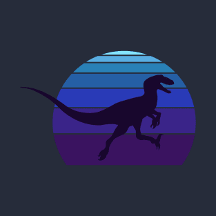 Raptor Dinosaur Retro Synth Design T-Shirt