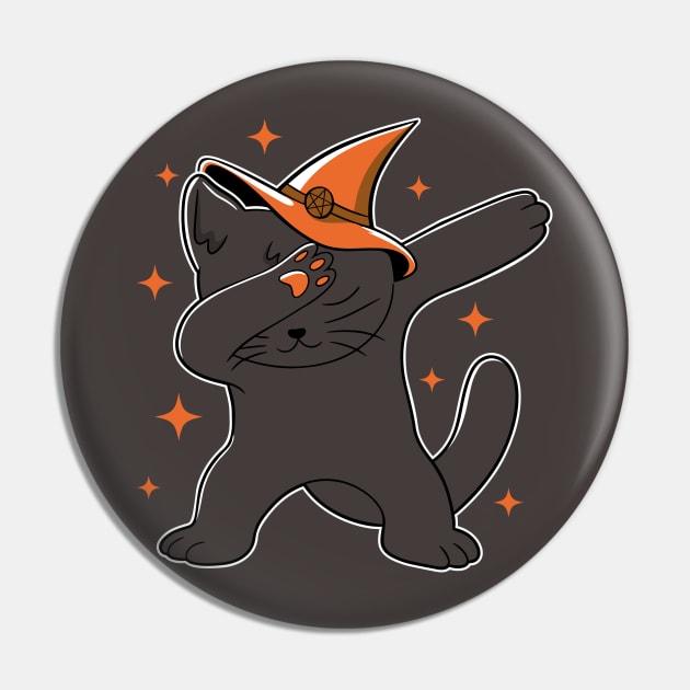 Dabbing Halloween Witch Cat Pin by Bruno Pires