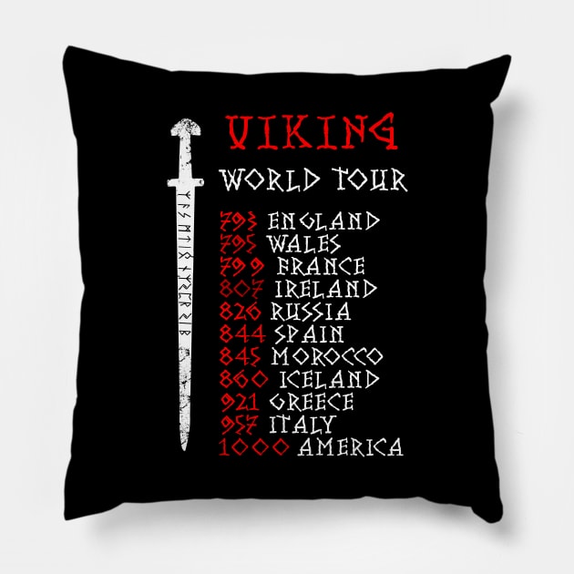 World Tour Vikings Pillow by Scar