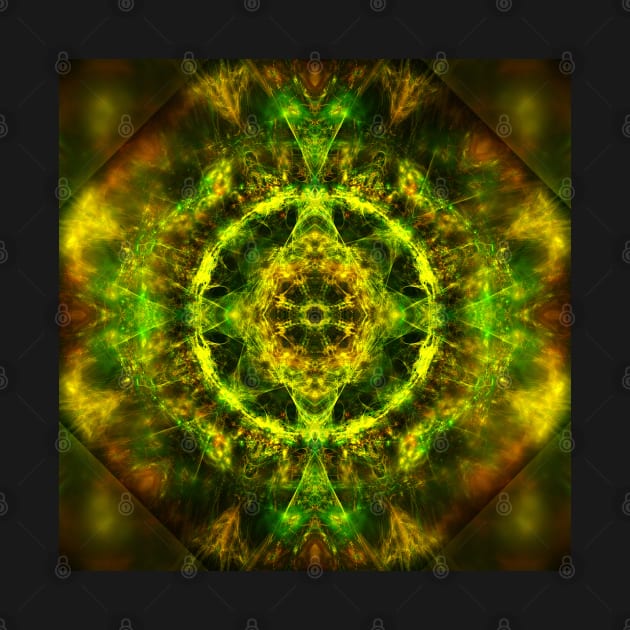 Vibrant electric fractal mandala by hereswendy