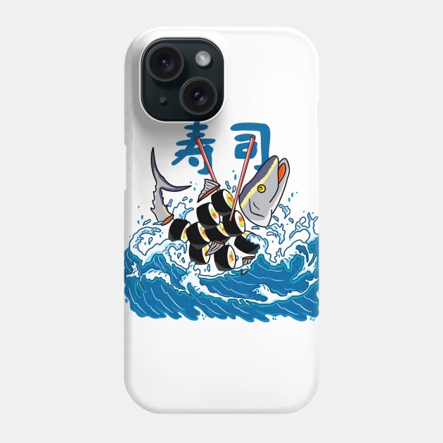 Tuna Sushi in the Wave Phone Case by Kimprut