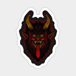 Krampus - Fire Demon - Traditional Tattoo Design Magnet