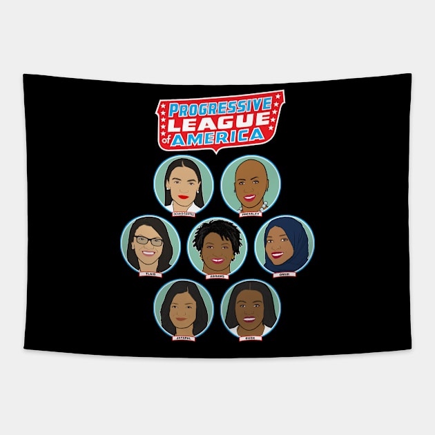 Progressive League of America Members Of The Squad Tapestry by pbdotman