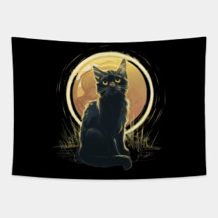 Total Solar Eclipse Cat 2024 Kitty April 8 Cat Watching Tapestry