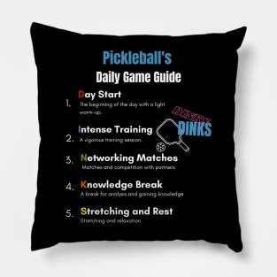 Pickleball's Daily Game Guide Funny Pickleball Lovers Gift Pillow